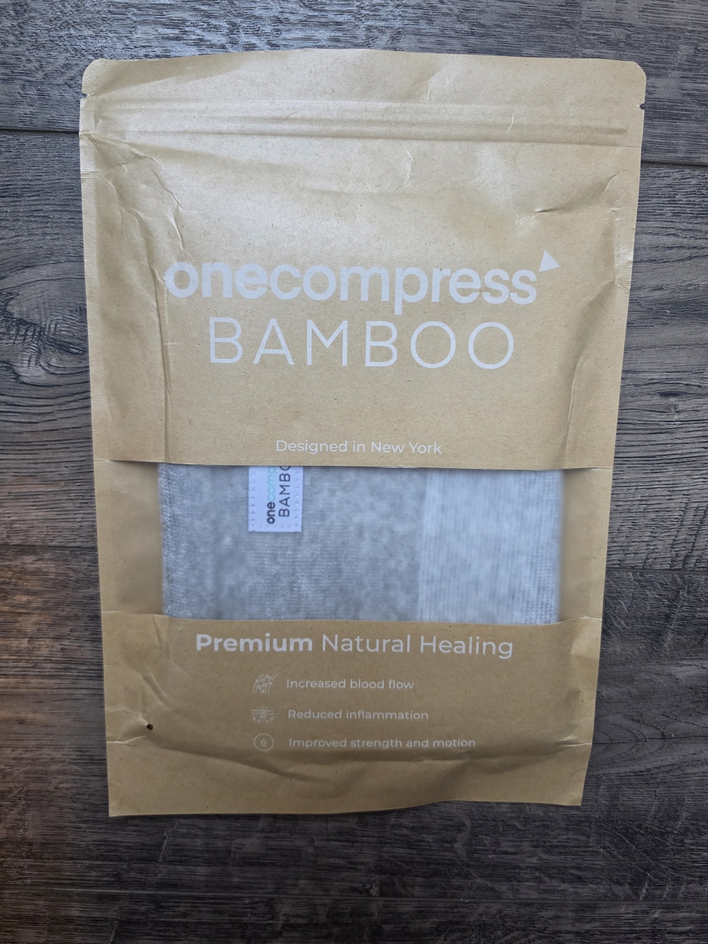 Onecompress Premium Natural Healing Knee Sleeve Compress in Light Gray